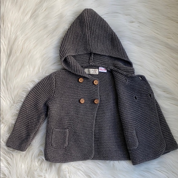 Zara knit cardigan with hood - size 6-9 months - Picture 4 of 8